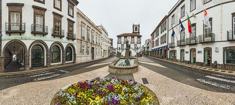 Framed Ponta Delgada City Hall, Sao Miguel, Azores, Portugal Print