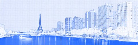 Framed Eiffel Tower &amp; Seine River, Paris Print