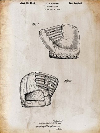 Framed B Glove White Patent Print