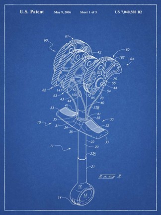 Framed Blueprint Omega Pacific Link Climbing Cam Patent Print