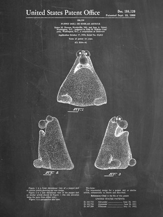 Framed Chalkboard Wilkins Coffee (Wontkins) Muppet Patent Print