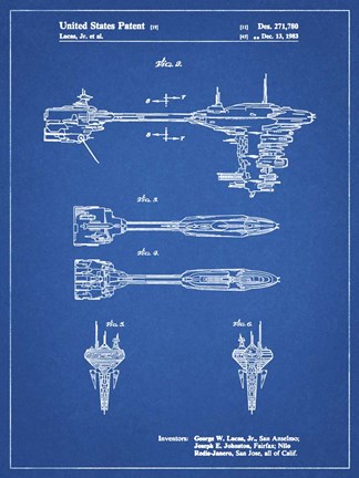 Framed Blueprint Star Wars Nebulon B Escort Frigate Patent Print