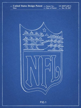 Framed Blueprint NFL Display Patent Print