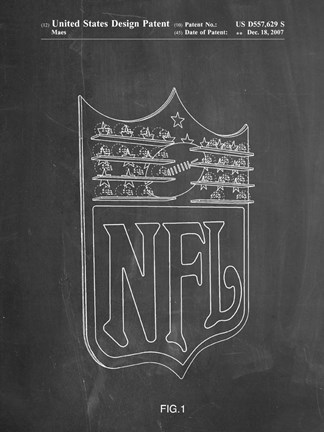 Framed Chalkboard NFL Display Patent Print