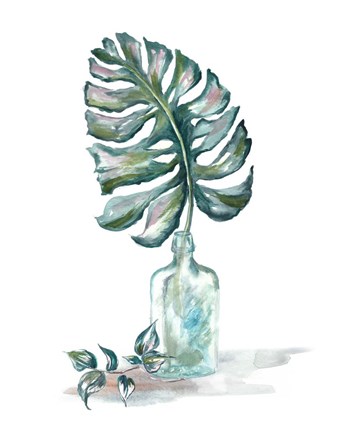 Framed Island Tropics Frond in Bottle II Print