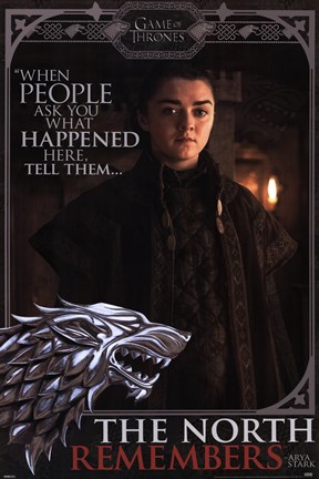Framed Game of Thrones - Arya-The North Remembers Print