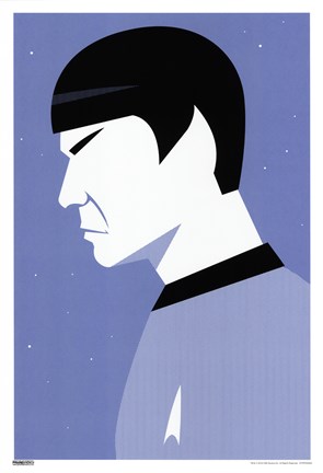 Framed Star Trek - Spock Profile Print
