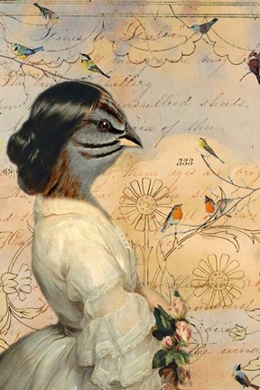 Framed Sparrow Lady Print