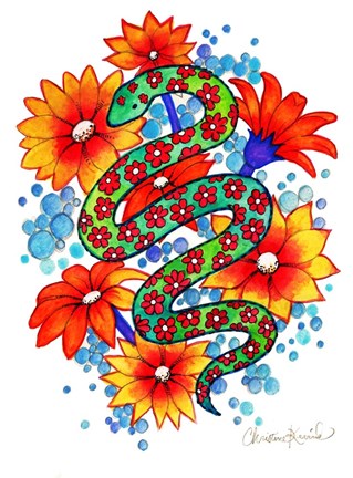 Framed Mosaic Snake Print