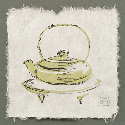 Framed Green Teapot Print