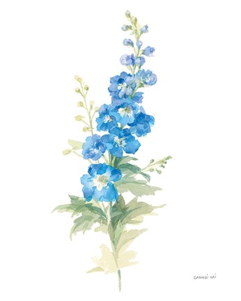 Framed Floursack Florals on White VII Print