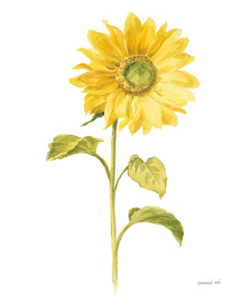 Framed Floursack Florals on White II Print