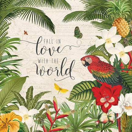 Framed Parrot Paradise V Print