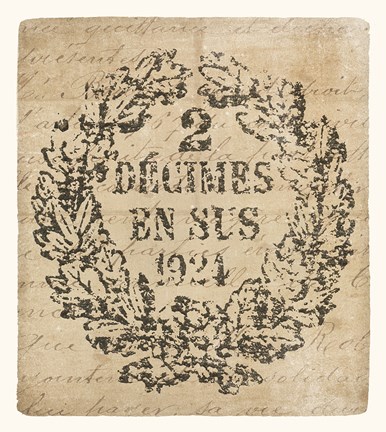 Framed Vintage Letter Crest II Antique Border v2 Print