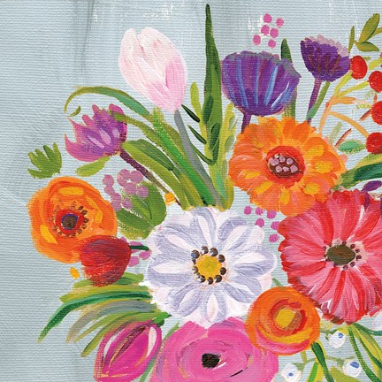 Framed Vintage Floral IV Flipped Print