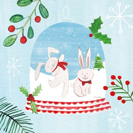 Framed Snow Globe Animals IV Print