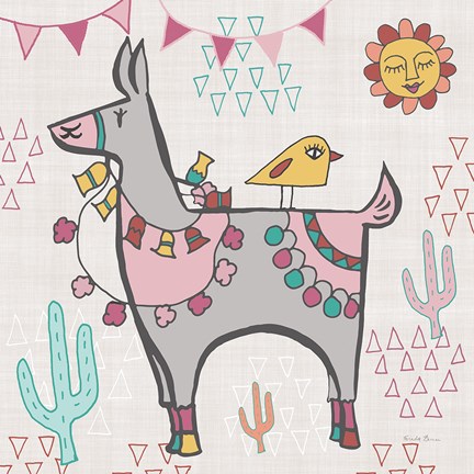 Framed Playful Llamas II Print