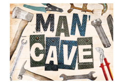 Framed Man Cave Tools Print