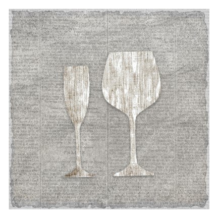 Framed Neutral Wine 3 Print