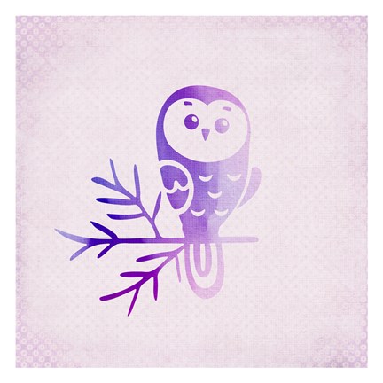 Framed Purple Pink Owl 2 Print