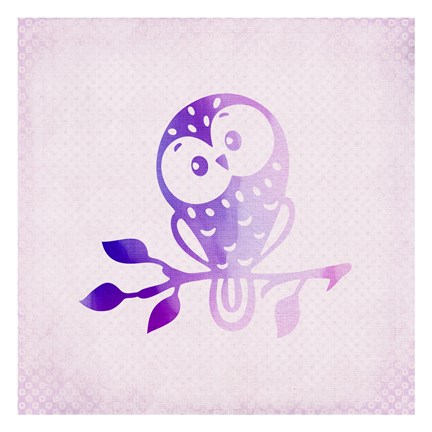 Framed Purple Pink Owl 3 Print