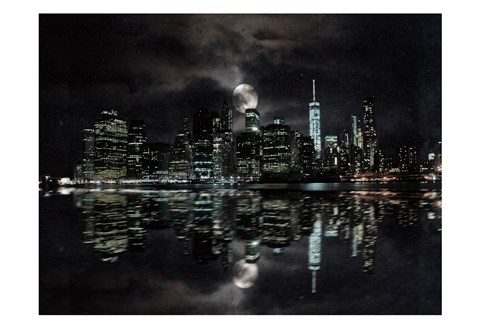 Framed Full Moon NYC Print