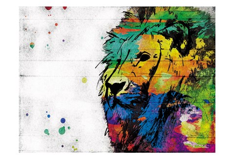Framed Rainbow Lion Print