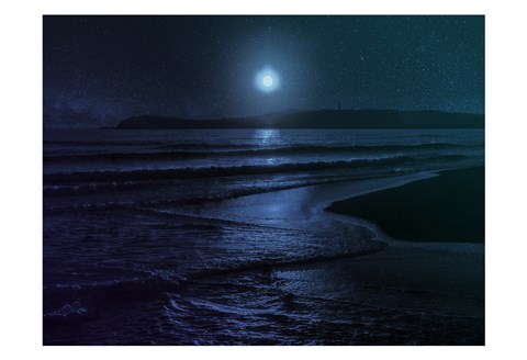 Framed Beach Moon Print