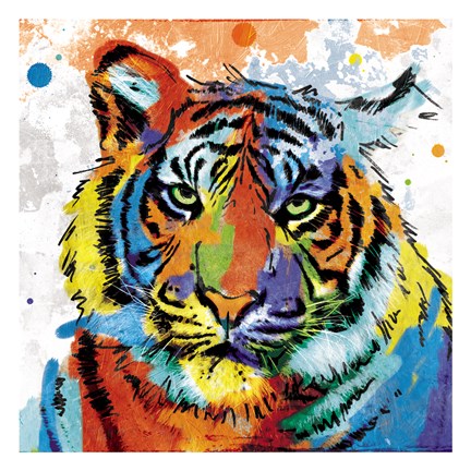 Framed Tiger Rainbow Print
