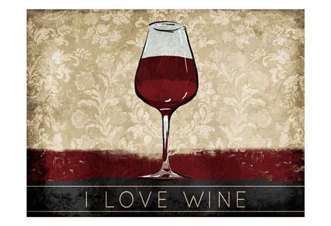 Framed I Love Wine Print