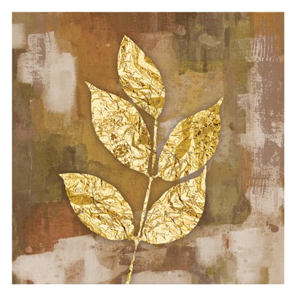 Framed Gold Leaves 1 Print