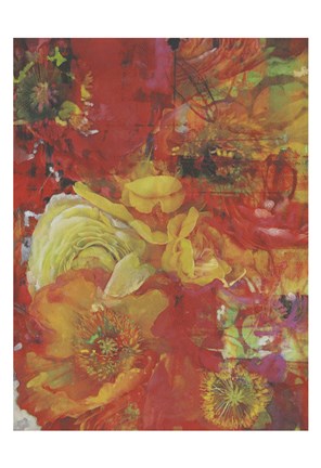 Framed Red Hot Florals Print