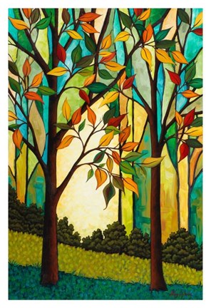 Framed Rusty Leaves Print