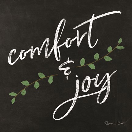 Framed Comfort &amp; Joy Chalkboard Print