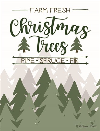 Framed Farm Fresh Christmas Trees Print