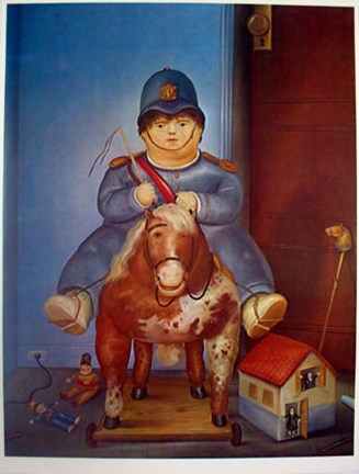 Framed Boy on Horse, 1976 Print