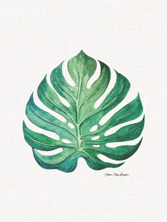 Framed Watercolor Monstera Leaf Print
