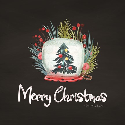 Framed Merry Christmas Candle Print