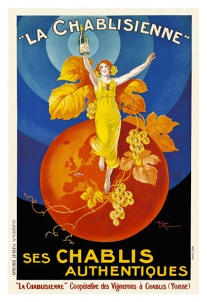 Framed La Chablisienne Ses Chablis Authentiques, 1926 Print
