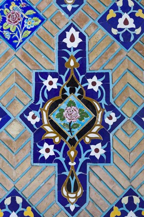 Framed Tilework at Niyavaran Palace Complex, Tehran, Iran Print
