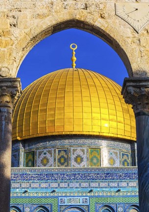 Framed Dome of the Rock Arch, Temple Mount, Jerusalem, Israel Print
