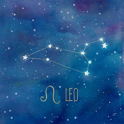 Framed Star Sign Leo Print