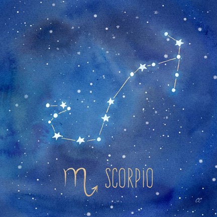 Framed Star Sign Scorpio Print
