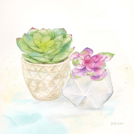 Framed Sweet Succulent Pots III Print