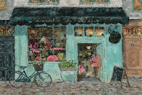 Framed Parisian Flower Shop Print