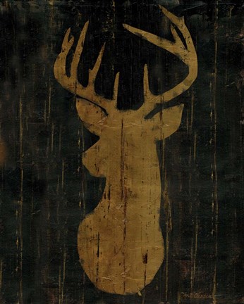 Framed Rustic Lodge Animals Deer Head Print