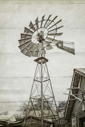 Framed Windmill Waterpump Print