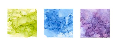 Framed Bright Mineral Abstracts Panel I 3 across Print