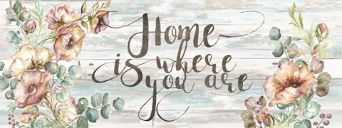 Framed Blush Poppies and Eucalyptus Home Sign Print