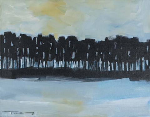 Framed Early Winter Treeline Print